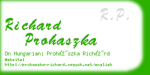 richard prohaszka business card